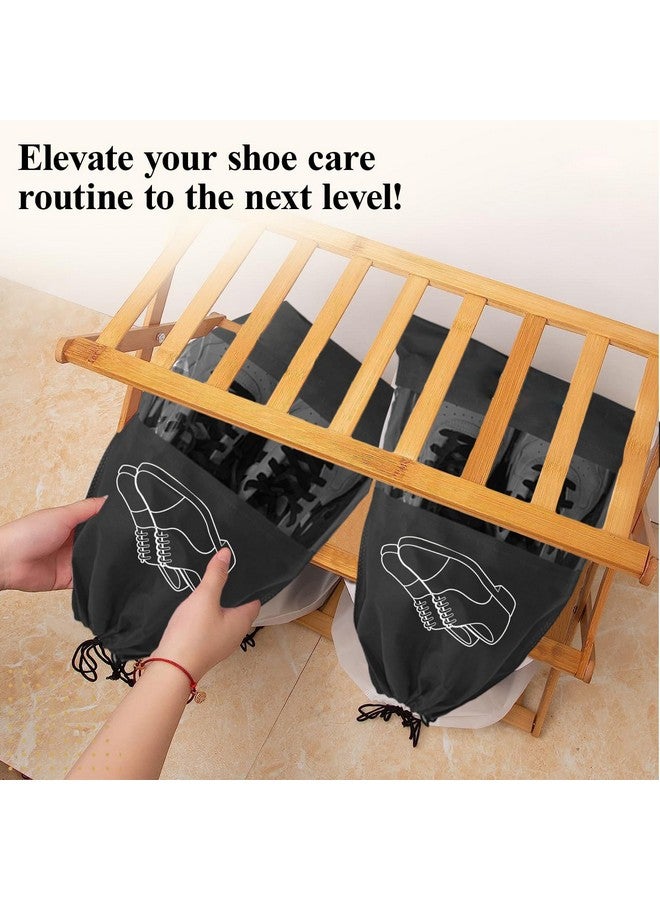 XML Shoe Bag Pouch Cover for Travel Gym Storage Organizer Accessories Non-Woven for Men & Women Multipurpose Travelling Essentials-(Pack OF-3/BLACK) - Image 3