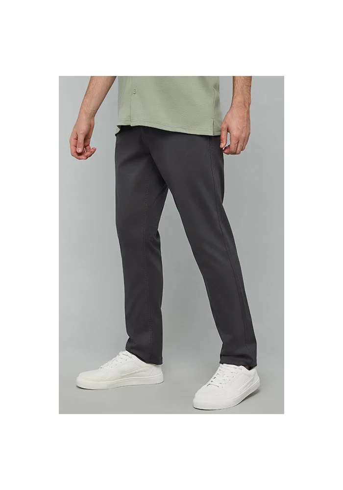 R&b  Solid Slim Fit Pants with Button Closure for Men | Best Price UAE