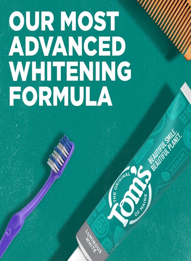 Tom's of Maine Natural Luminous White Toothpaste with Fluoride, Clean Mint, 4.7 oz. (Packaging May Vary) - Image 2