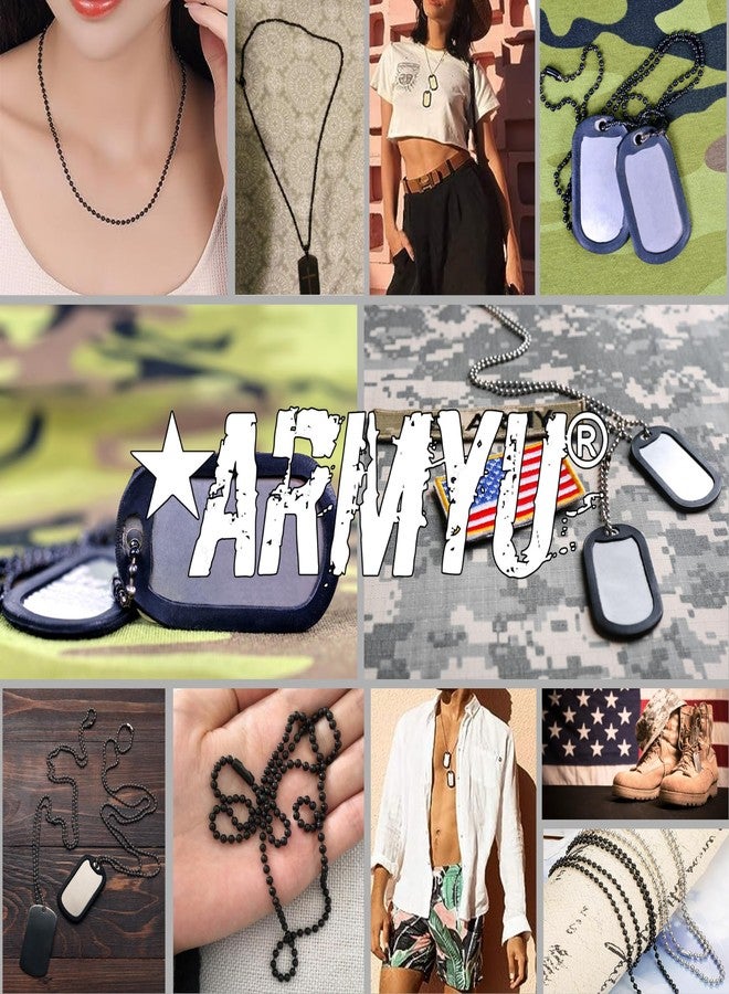 آرمي يونيفرس مجموعة سلسلة كرات لبطاقة تعريف عسكرية سوداء من ARMYU (24 بوصة و 4.5 بوصة) - Image 5