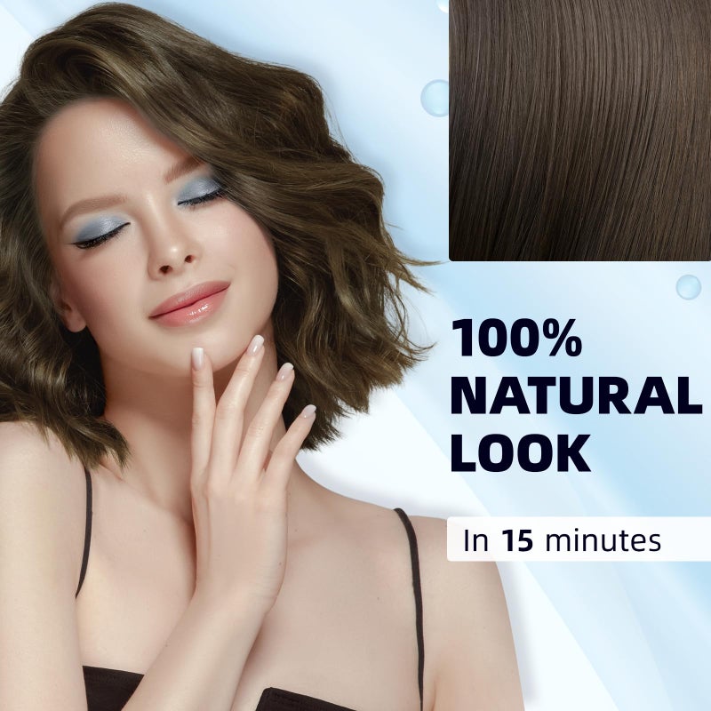Ivnil Chestnut Brown Hair Dye Shampoo 3 in 1 Hair Color for Women & Men - Herbal Ingredients Color in Minutes 500ML - Image 5