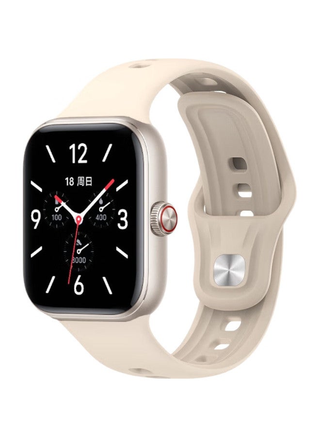 KMaxAI Compatible Silicone Watch Band For Vivo/Iqoo Watch Gt, Sports Watch Strap, Fresh Replacement Wristband, Soft Dopamine Smart Bracelet Band, Ivory White - Image 3