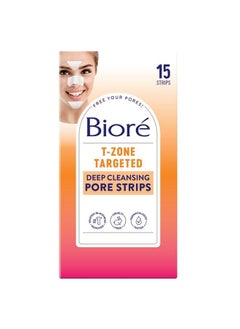 T-Zone Blackhead Remover Deep Cleansing Pore Strips, (5 Nose + 5 Face + 5 Chin Pore Strips), Blackhead Pore Strips For The T-Zone Area, 15 Count