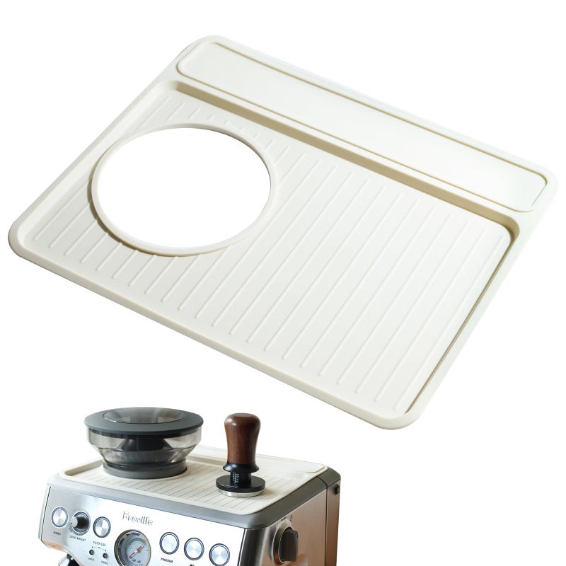 NOTSEK Tamping Mat for Breville 870/880, Silicone Top Mat for Breville Espresso Machine Accessories, Prevent Scratching, Beige - Image 1