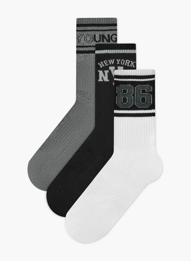 Men Socks Crew Length - Set of 3