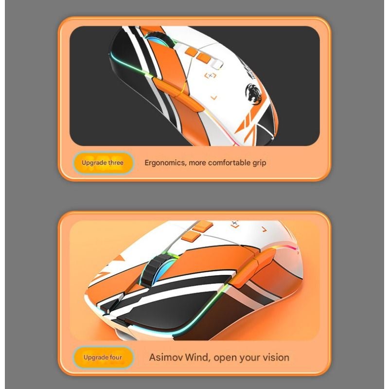 Eweadn G308 Mechanical Wireless Bluetooth Gaming Mouse, Silent Rechargeable for PC Laptop Office, White - Image 4