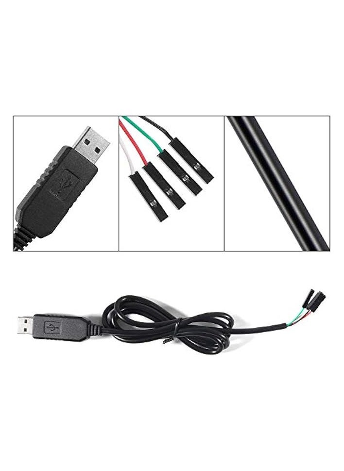 erorex - USB to TTL Serial Adapter 3.3V Debug Cable, USB to RS232 TTL Converter 4 Pin Female Socket Download Cable (PL2303HX Cable) - Image 1
