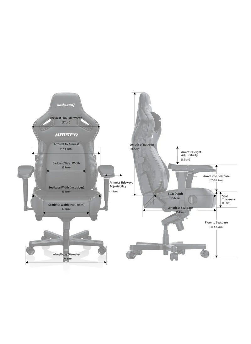 Anda Seat - AndaSeat Kaiser 4 Series, XL, Linen Fabric, Ash Grey | AD12YDDC-XLL-20-G-CF - Image 1