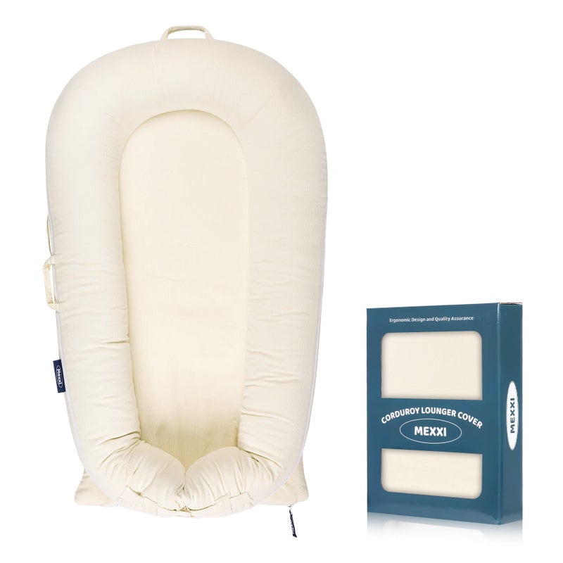 MEXXI Corduroy Baby Nest Cover for Dockatot Deluxe+ Docks | MEXXI Hypoallergenic Cotton Newbon Lounger Cover (Cover Only) (Beige) - Image 1