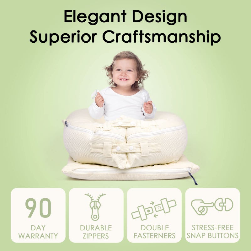 MEXXI Corduroy Baby Nest Cover for Dockatot Deluxe+ Docks | MEXXI Hypoallergenic Cotton Newbon Lounger Cover (Cover Only) (Beige) - Image 5