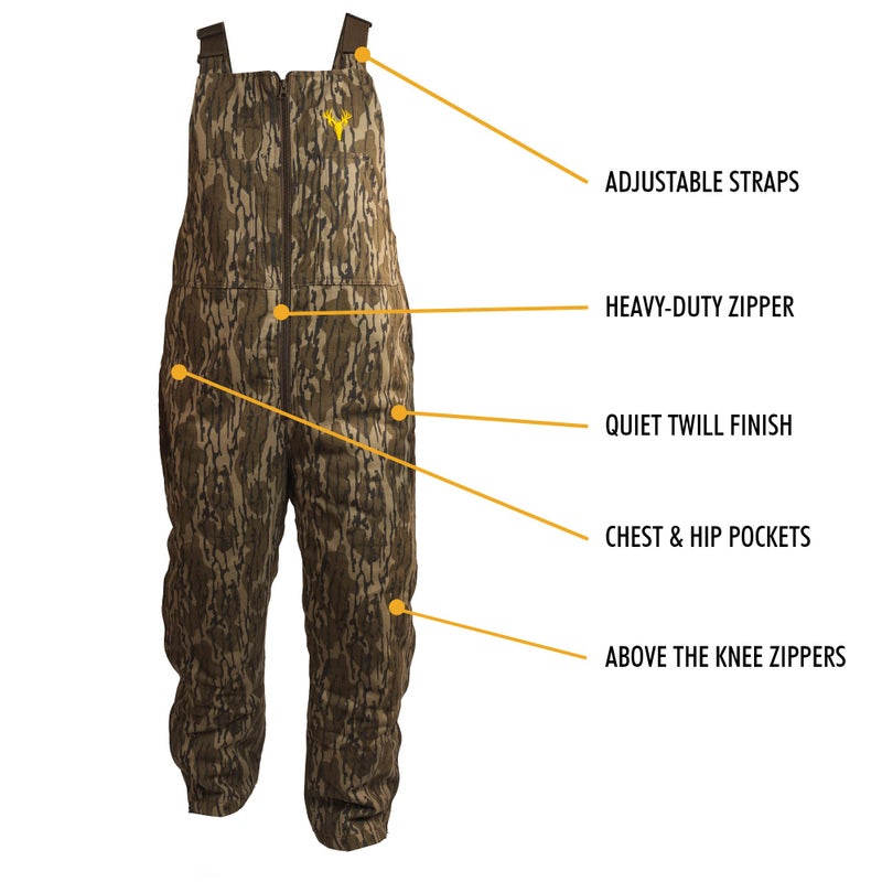 HOT SHOT Menâ€™s Insulated MO Original Bottomlands Camo Bib, Adjustable Height, Leg Zippers, Designed for All Day Comfort, XX-Large - Image 2