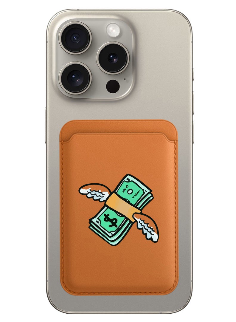 Theodor Magnetic Wallet, Compatible with MagSafe Wallet, for iPhone Wallet, for iPhone 16/15/14/13/12 Series, Not for iPhone 13/12 mini, 3 Card Holder, Vegan Leather, Brown - Flying Money - Image 1