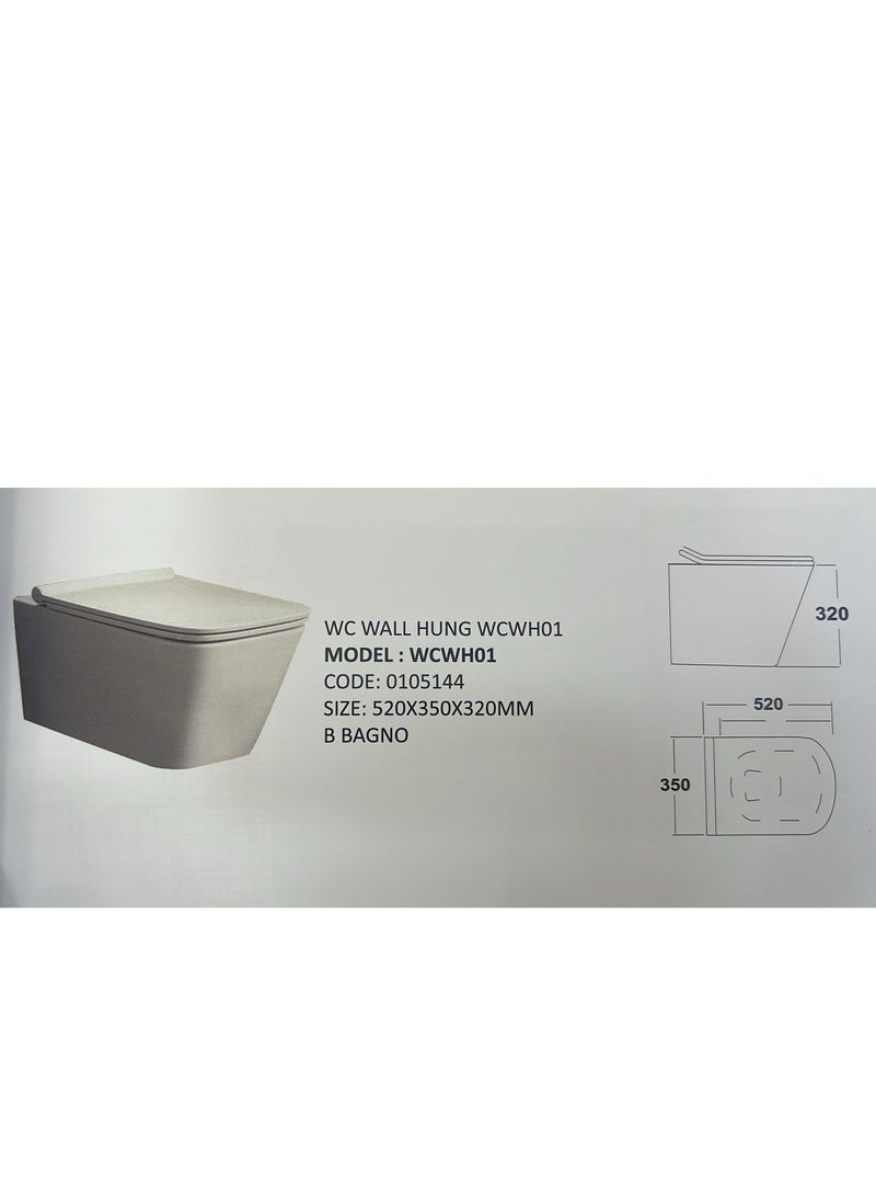 ب الحمام مرحاض معلق على الحائط مربع من B. Bagno WCWH01 باللون الأبيض  - Image 2