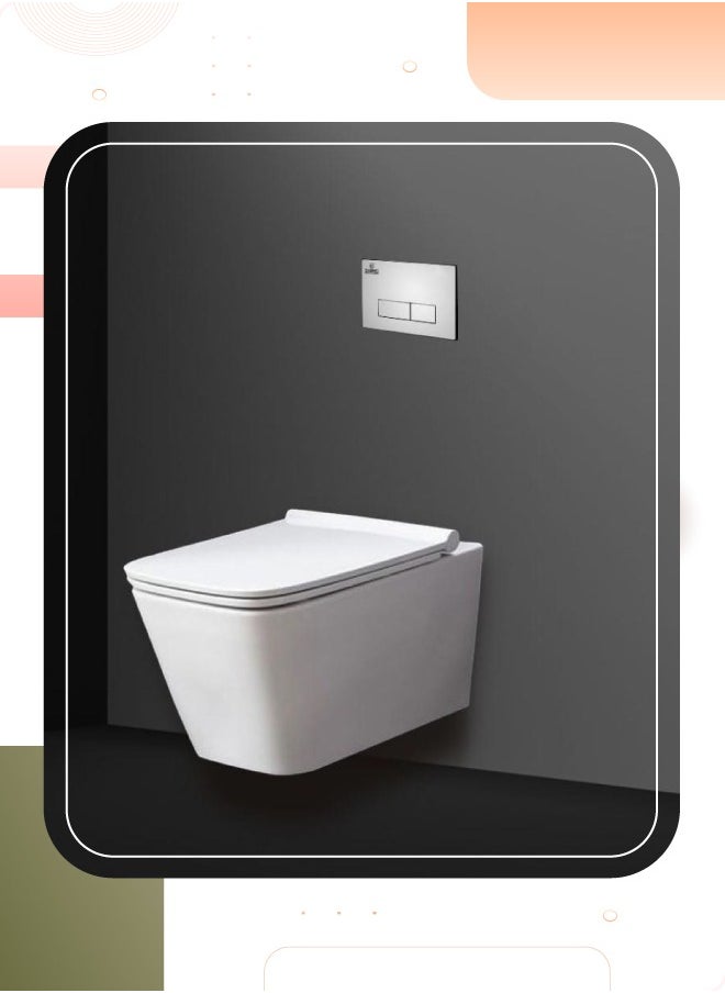 ب الحمام مرحاض معلق على الحائط مربع من B. Bagno WCWH01 باللون الأبيض  - Image 1