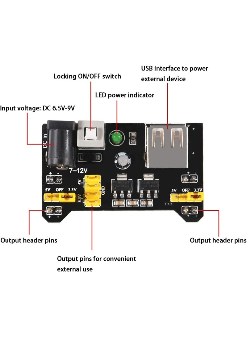 Breadboard Power Supply Module – 3.3V/5V MB102 Power Module for Arduino, ESP32 & DIY Electronics - Image 2