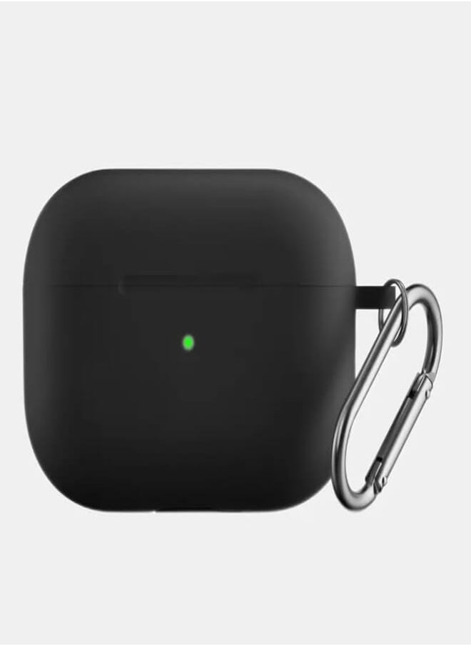 Next Next Store High Quality Silicone Case Compatible with Oraimo FreePods Lite OTW 330 Headphones, with Keychain Strap, Full Protection, Attractive Design, Perfect for Daily Use(Black) 
