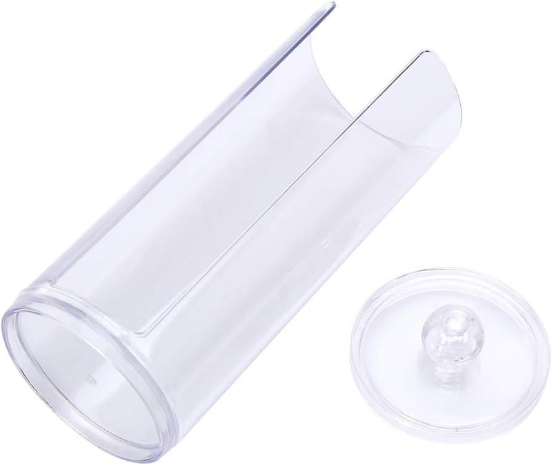 GLOGLOW Storage Box Box with Lid, Clear Makeup Cotton Pads Case Holder, Cosmetic Organizer, 7.9x2.8x3.1 Inch Acrylic Cotton Swab Nan - Image 2