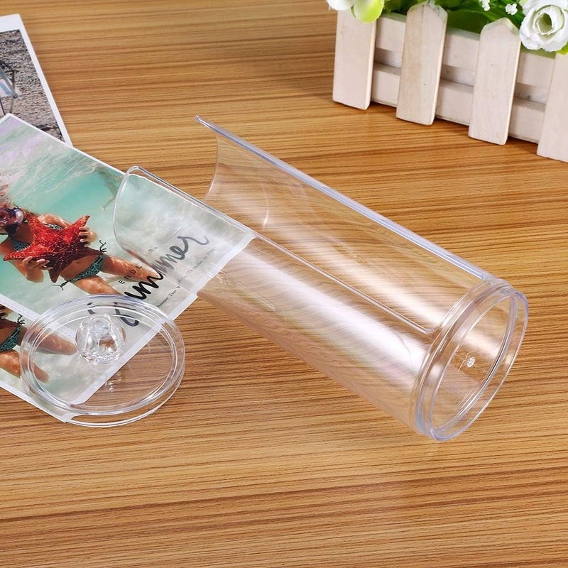 GLOGLOW Storage Box Box with Lid, Clear Makeup Cotton Pads Case Holder, Cosmetic Organizer, 7.9x2.8x3.1 Inch Acrylic Cotton Swab Nan - Image 1