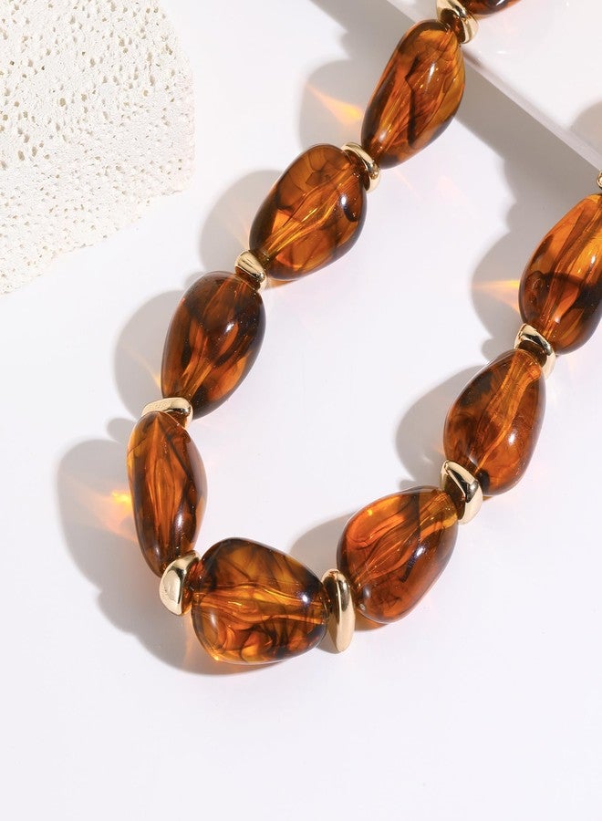 Coiris Chunky Beaded Necklaces for Women Resin Statement Handmade Colorful Large Beads Boho Choker Necklace Jewelry for Women - Image 5