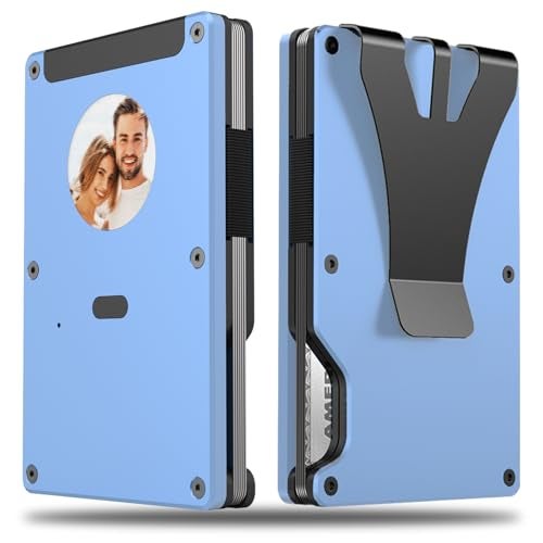 HPSH Smart Metal Wallet with Custom 4Color EInk Screen DoubleTap to Show Contact Info Builtin Find My Tracker iOS Only RFIDBlocking Metal Design Holds 12 Cards Removable Cash Clip - Image 1