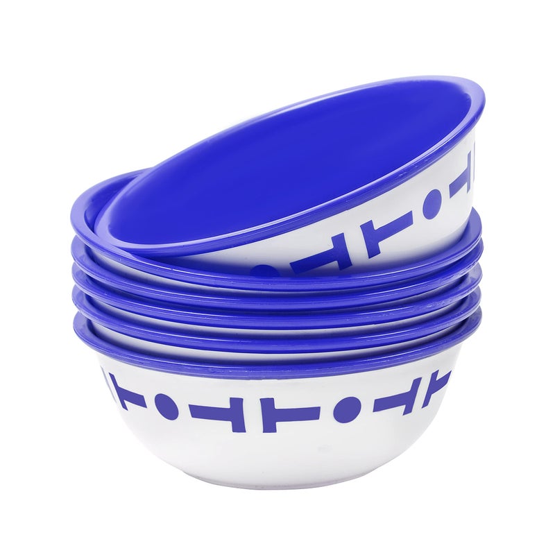 Cutting EDGE Double Color Big Bowl for Snacks, Kitchen, Serving Food, Plastic Bowl 300ml Capacity Pack of 6 Blue - Image 1