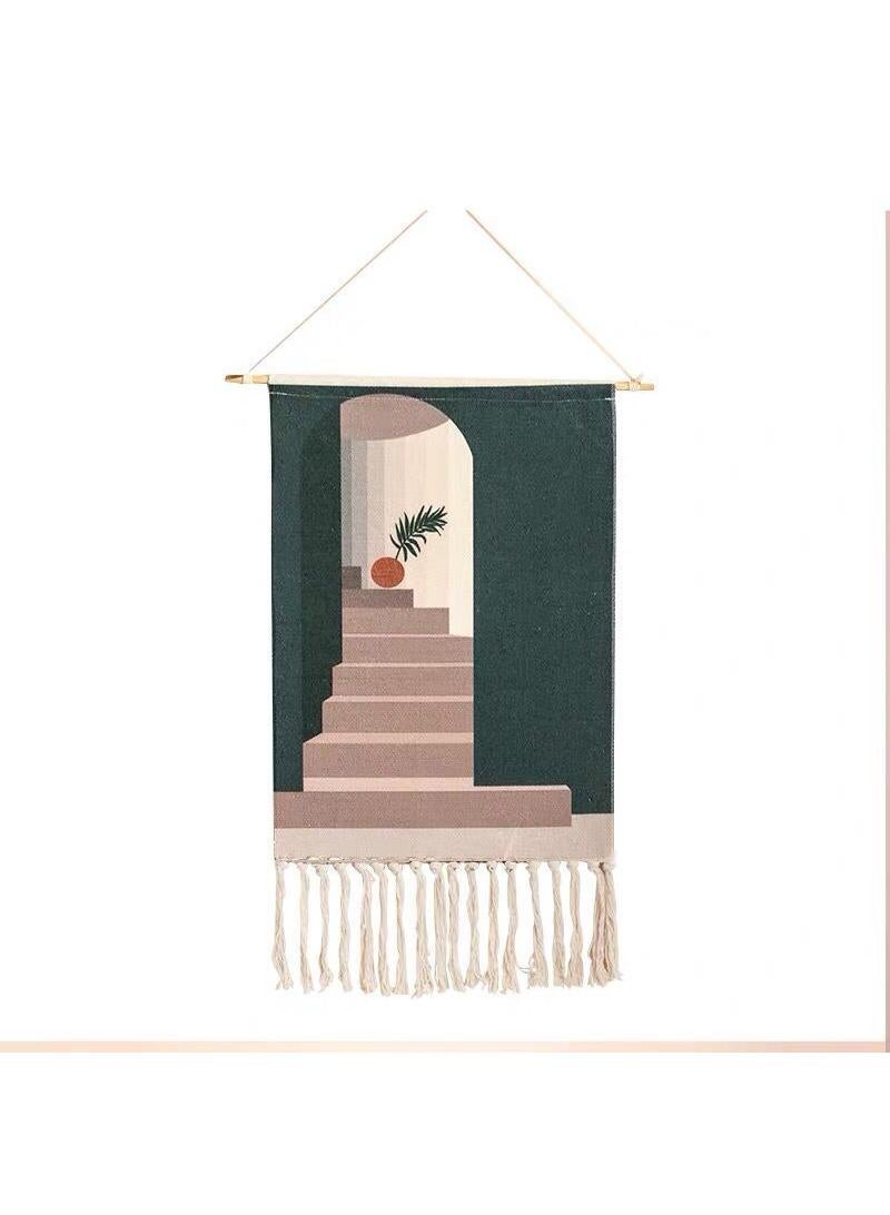 Bluejw Bohemian Wall Hanging Tapestry With Tassel Wall Decoration Of Living Room And Bedroom - Image 1