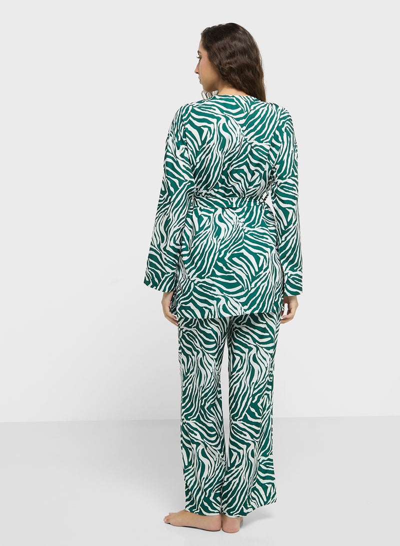 Ginger Animal Print Oversize Shirt & Pant Co-ord Set - Image 2