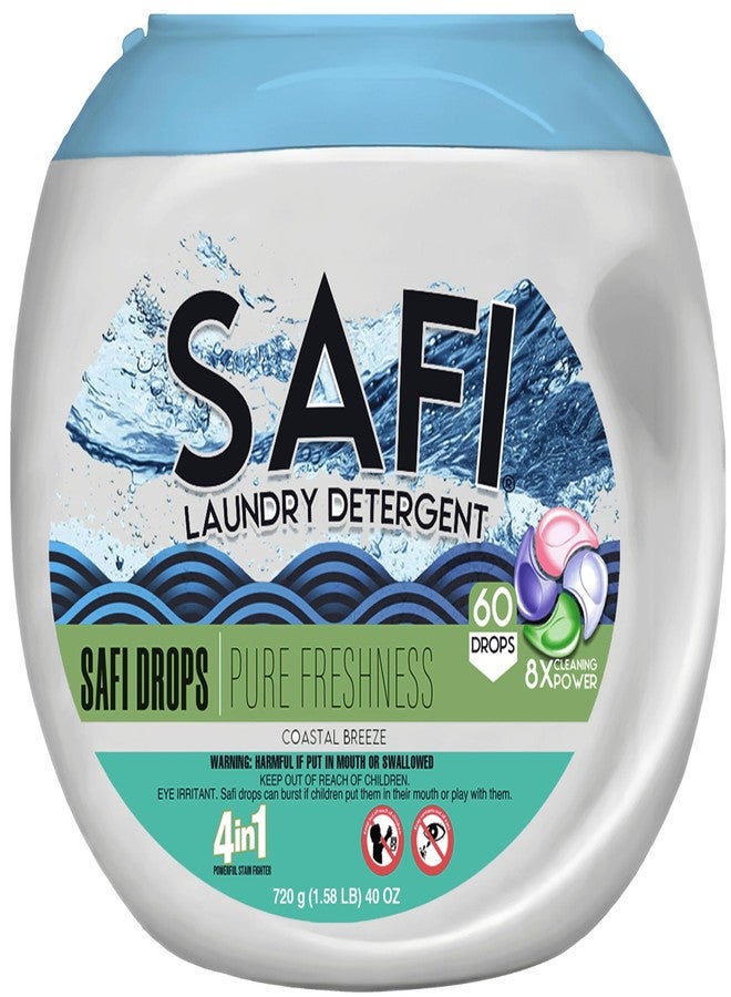 Safi Laundry Detergent Pods, 4 in 1, (w Fabric Softener), 60 Count - Image 1