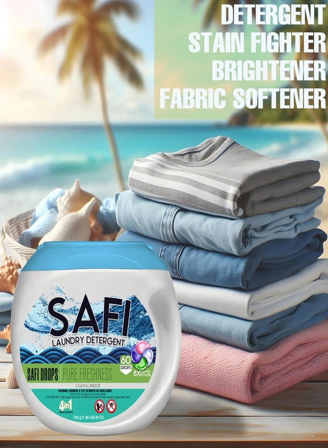 Safi Laundry Detergent Pods, 4 in 1, (w Fabric Softener), 60 Count - Image 3