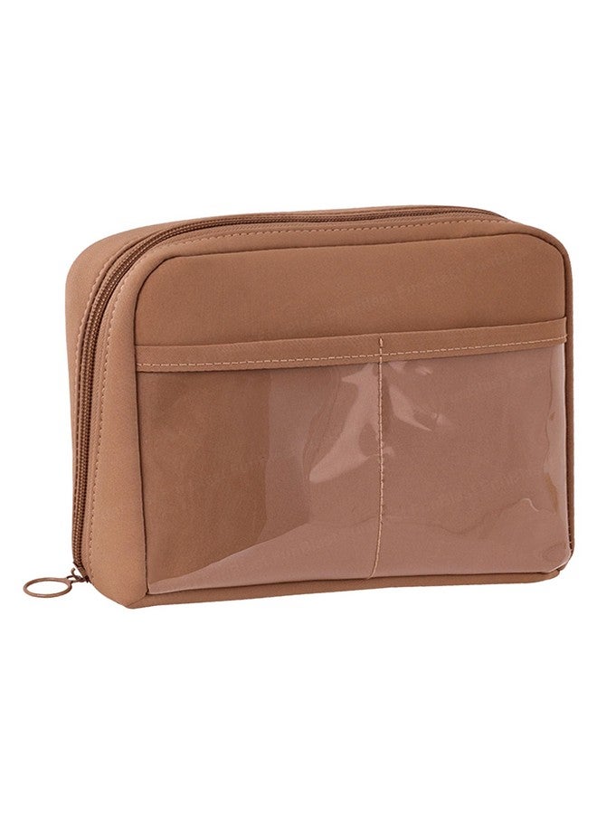 فنبلاست حافظة أقلام فن بلاست للأطفال - حقيبة أقلام كبيرة بسحاب للأطفال والكبار، حقيبة متعددة الأغراض للقرطاسية للأطفال، حقيبة مكياج، حقيبة أدوات تجميل (لون القهوة) - Image 1