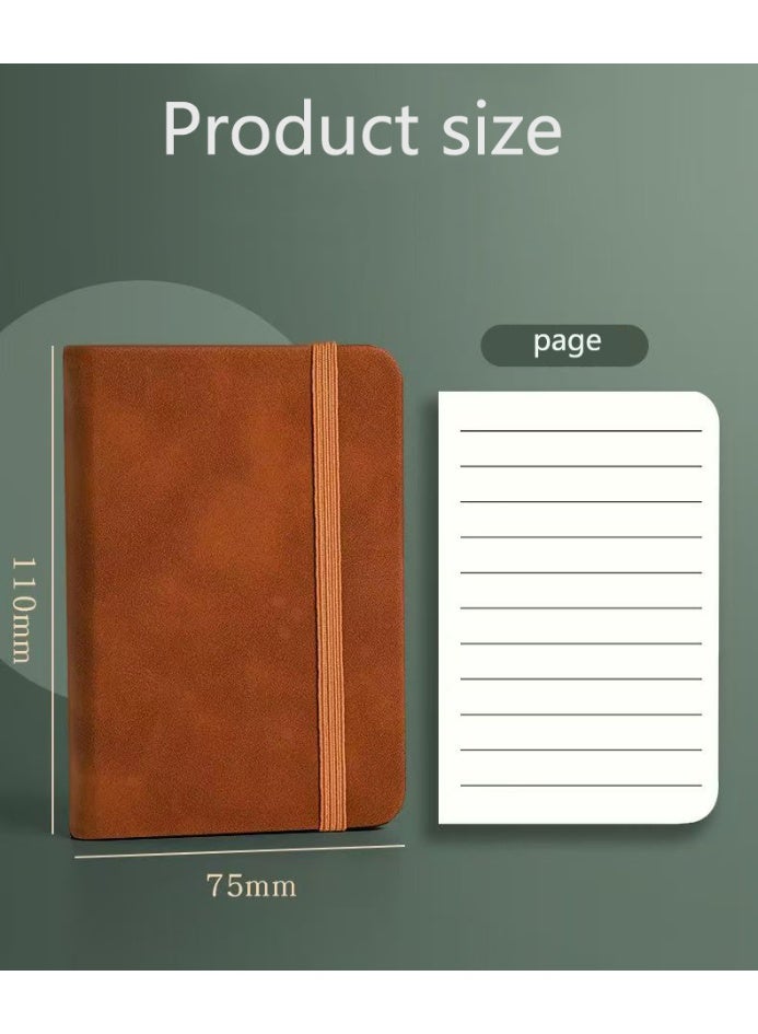Generic Pocket Notebook Journal, Hardcover Small Mini Notebook with Pen for Work, 3.7" x 5.7" A6 Notebook Preppy Style, Premium Thick Lined Paper, Black  - Image 2