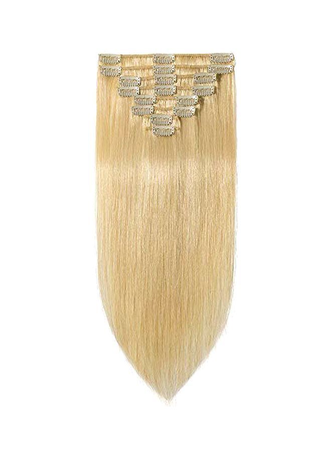 NIBEMINENT 8-Piece Clip in Hair Extensions Bleach Blonde (#613) 22inch - Image 1