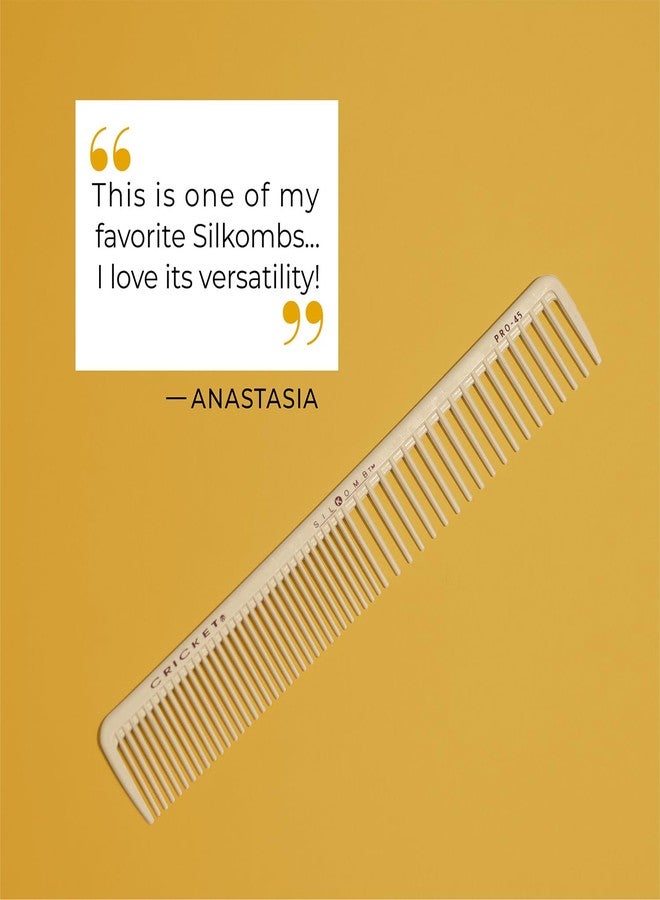 Cricket Silkomb Pro-45 All Purpose Professional Hair Stylist Comb - Japanese Made, Silicone Injected, Dual Tooth Patterns for Detangling, Cutting, Coloring & Styling All Hair Types - Image 3