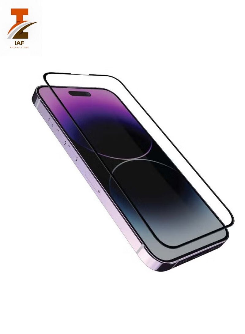 إيف واقي شاشة زجاجي مقوى 9H ممتاز لهاتف iphone 14 Pro max تغطية غير قابلة للكسر من الحافة إلى الحافة خالية من الفقاعات - Image 1