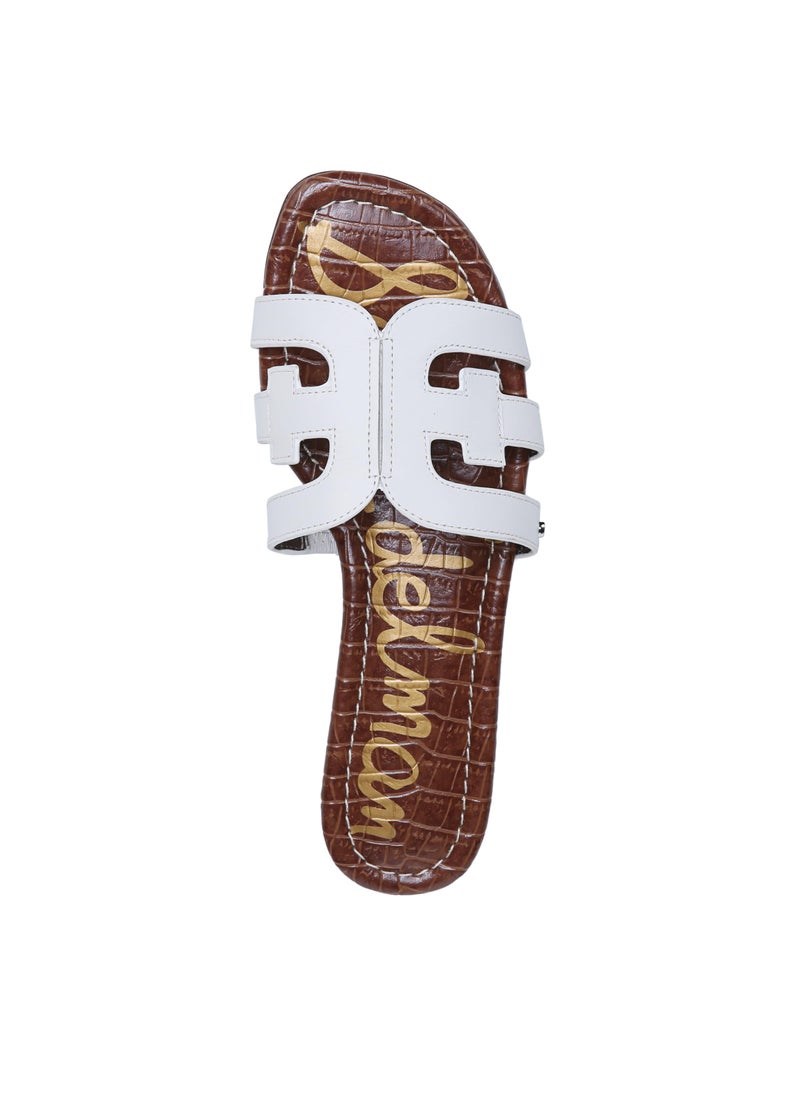 Sam Edelman Sam Edelman Women’s Bay Classic Slide Sandal, Bright White Vaquero Saddle Leather,7  - Image 4