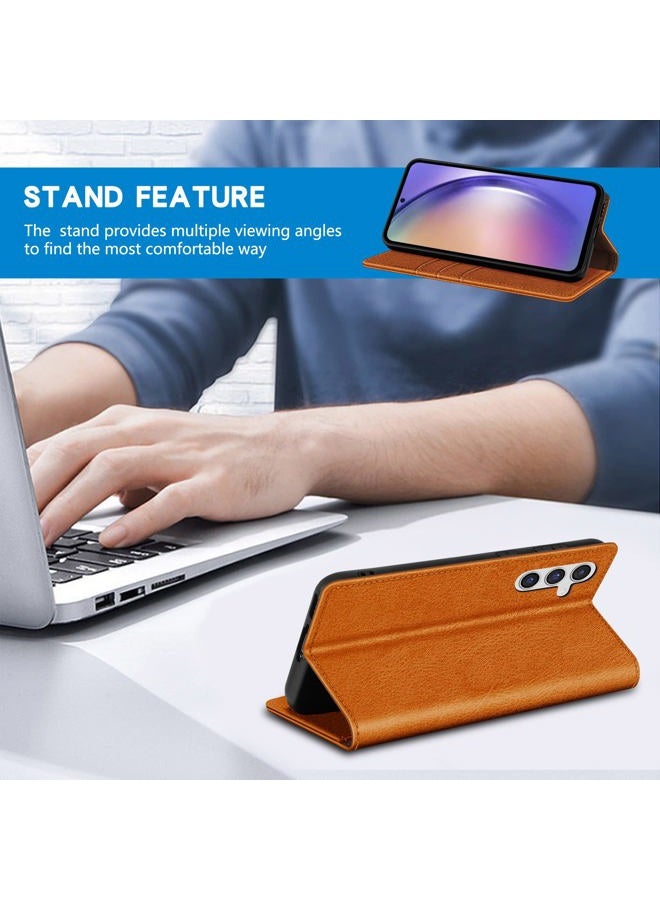 ZZXX Samsung Galaxy A54 5G Wallet Case with [RFID Blocking] Card Slot Stand Strong Magnetic Leather Flip Fold Protective Phone Case for Samsung Galaxy A54 5G Case Walle(Brown-6.5 inch) - Image 5