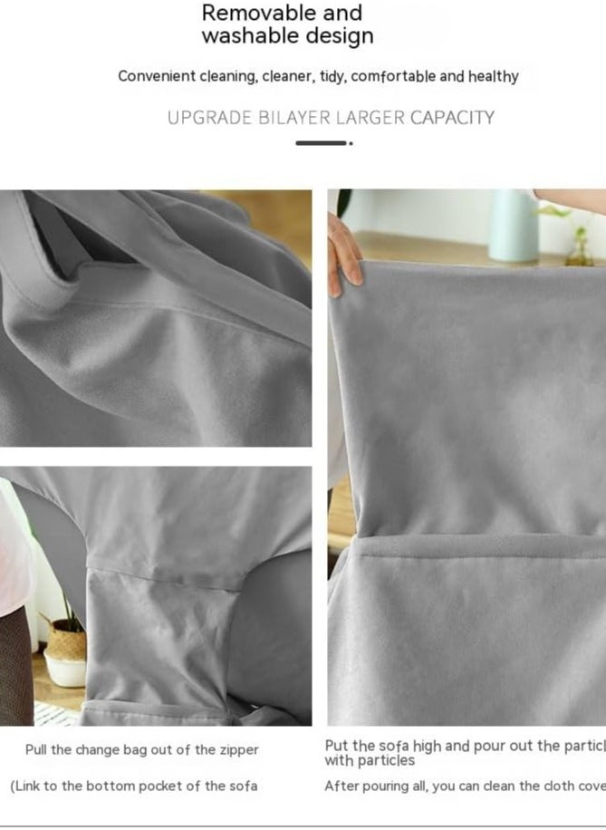 Generic Bean Cushion, Lightweight, Seating For Two, Bean Bag, Extra Large, Bean Sofa, Fatigue Relief, Sofa Cushion, Removable, Washable, Can Be Used As An Armrest On Both Sides, Corner Sofa, Patchwork Sofa, A Small Sofa That You Can Lie Down And Sleep On In The Balcony, Soft Sofa.  - Image 5