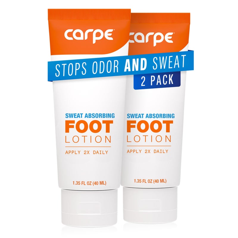 Carpe Sweat Absorbing Foot Lotion, A Dermatologist-Recommended Solution to Stop Sweaty, Smelly feet, Helps Prevent blisters, Great for hyperhidrosis (Pack of Two) - Image 1