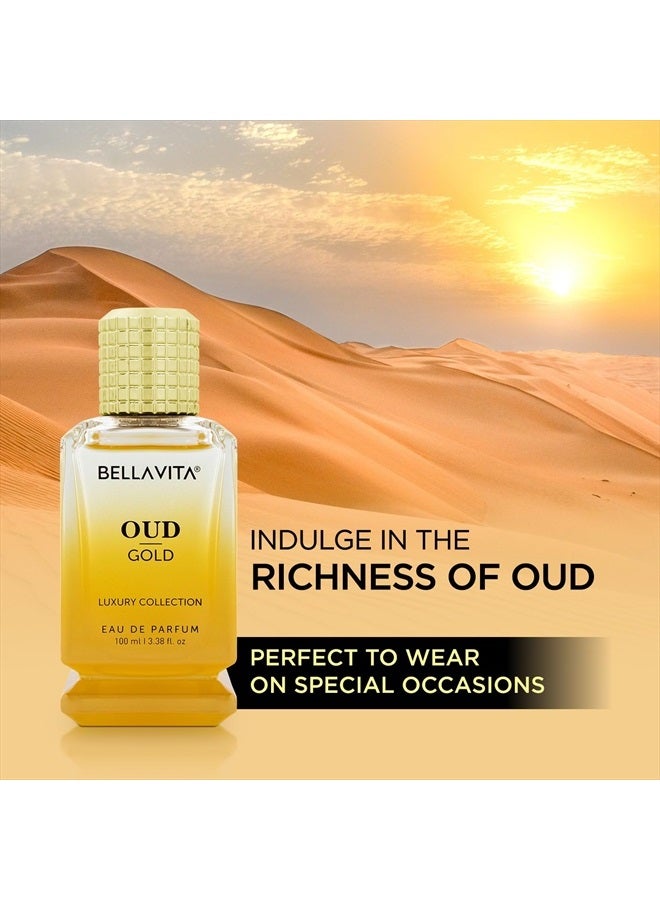 Bella Vita Luxury OUD GOLD Eau De Parfum (3.38 fl. oz.) | Intense Arabian Perfume for women & men | Notes : Caramel, Orris, Rose, Jasmine | Family: Woody, Gourmand, Floral, and Oud | Vegan & cruelty free - Image 5