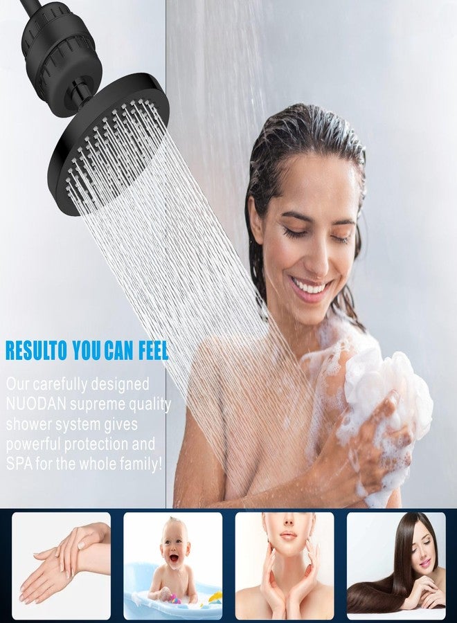 Nuodan Filtered Shower Head, High Pressure Rain Shower Head Filter Set for Hard Water Removes Chlorine and Harmful Substances (Blackl) - Image 5