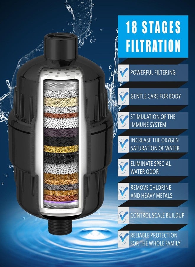 Nuodan Filtered Shower Head, High Pressure Rain Shower Head Filter Set for Hard Water Removes Chlorine and Harmful Substances (Blackl) - Image 2