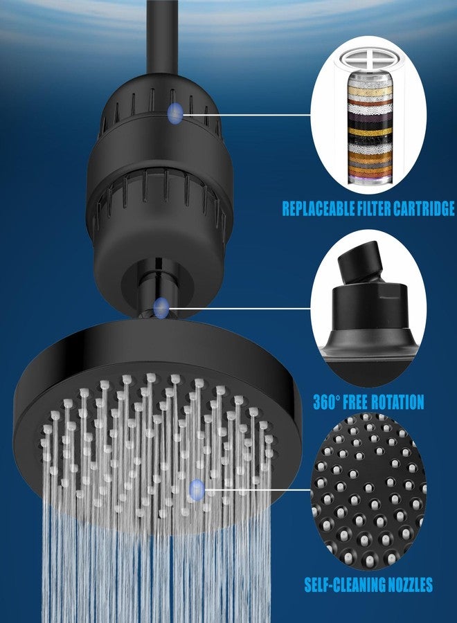 Nuodan Filtered Shower Head, High Pressure Rain Shower Head Filter Set for Hard Water Removes Chlorine and Harmful Substances (Blackl) - Image 4