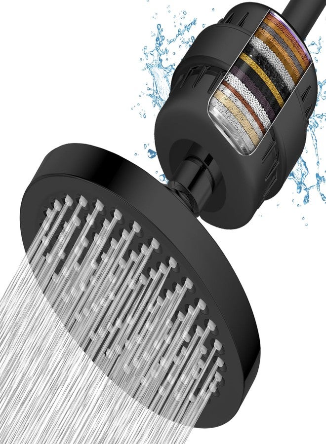 Nuodan Filtered Shower Head, High Pressure Rain Shower Head Filter Set for Hard Water Removes Chlorine and Harmful Substances (Blackl) - Image 1
