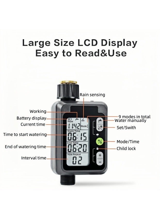 شاشة كبيرة توقيت الري الآلي أسود 420 جرام - Image 2