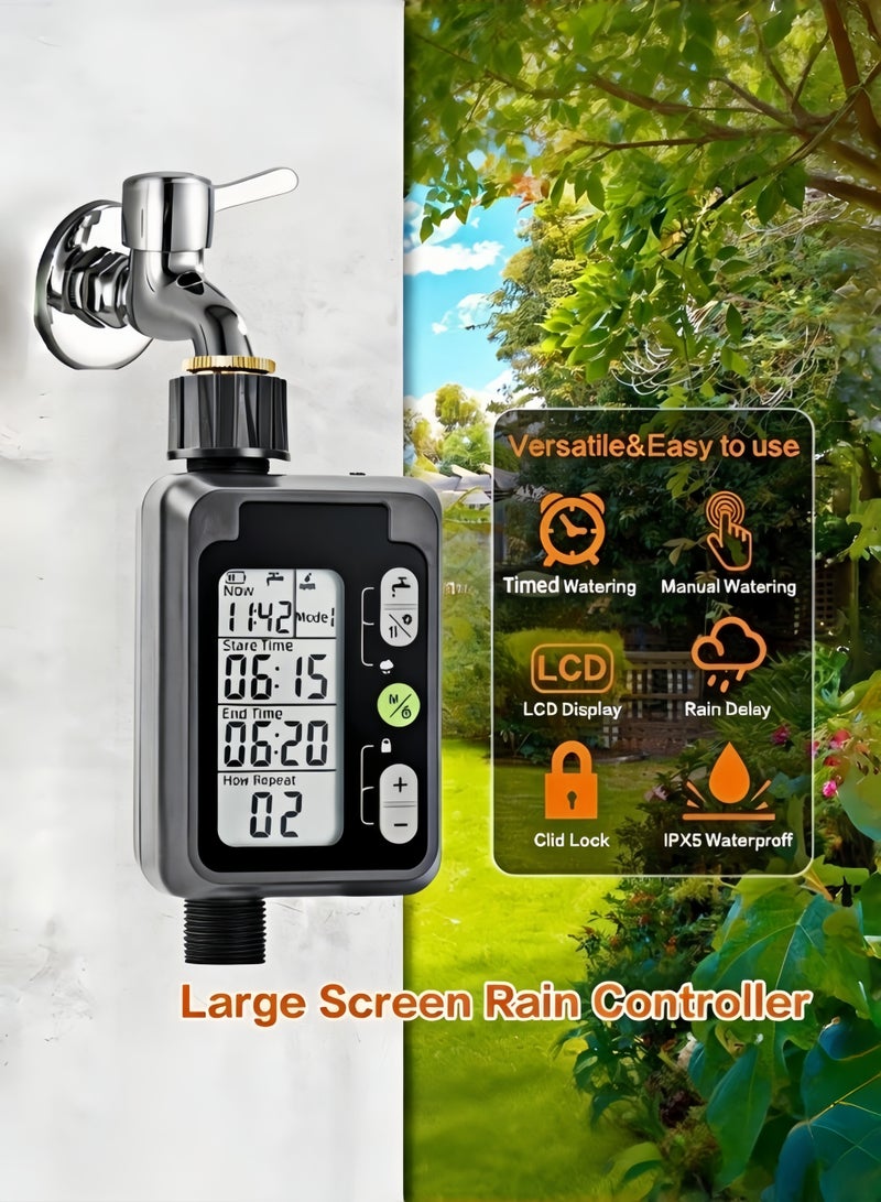 Large Screen Automatic Watering Timer Black 420grams - Image 1