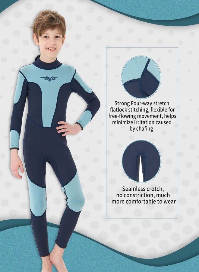 Seaskin Kids Wetsuit for Boys Girls Toddler 3mm Back Zip Thermal Swimsuits Size 14 - Image 4