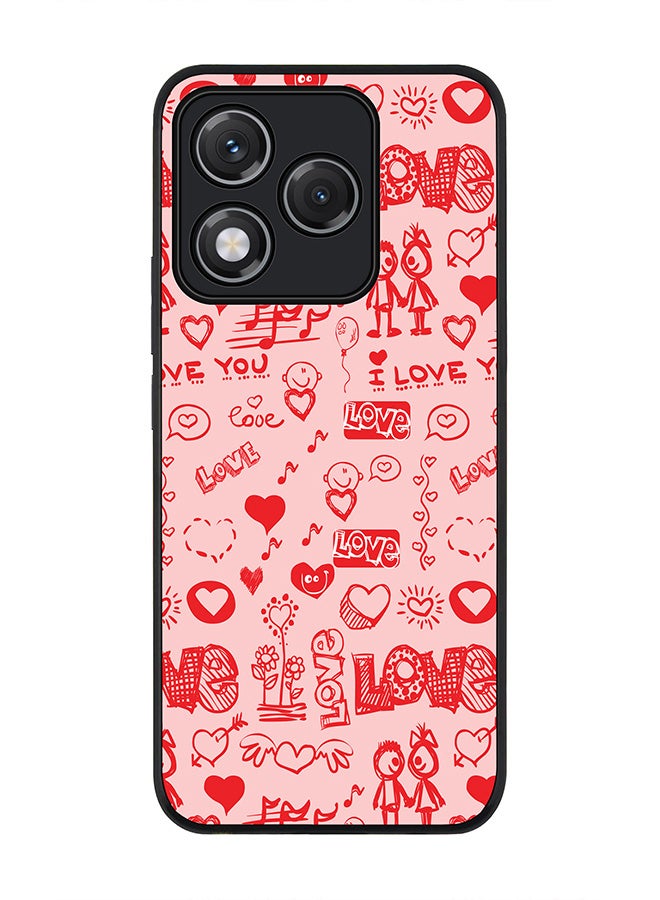 For Honor 400 Lite Case,Slim fit Camera Protection, Shockproof Thin Phone cover  - Love Doodle