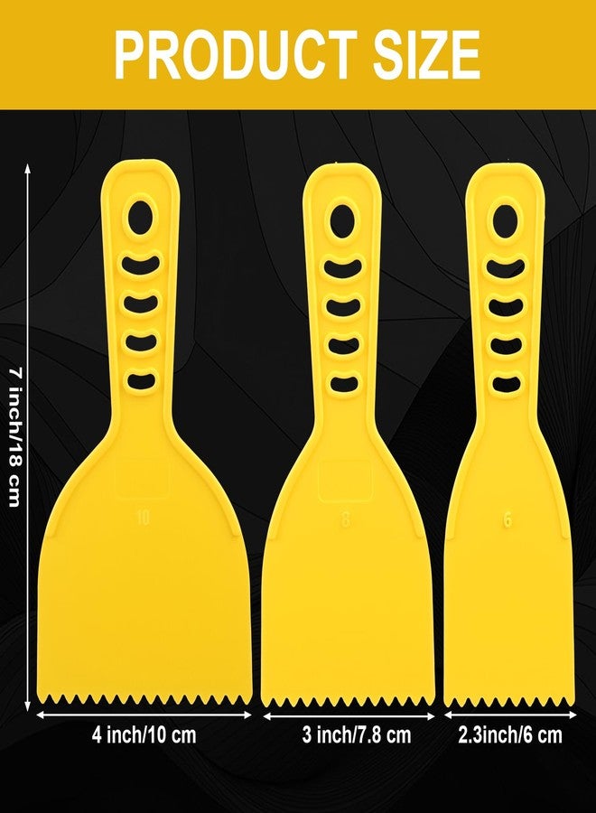 Lothee Adhesive Spreader Plastic Notch Trowel with Handle Adhesive Barrier Spreader Tool in 3 Sizes Notched Glue Applicator Kits for Automotive Body Fillers Putties Glazes Epoxy Resin Caulk Glues - Image 2