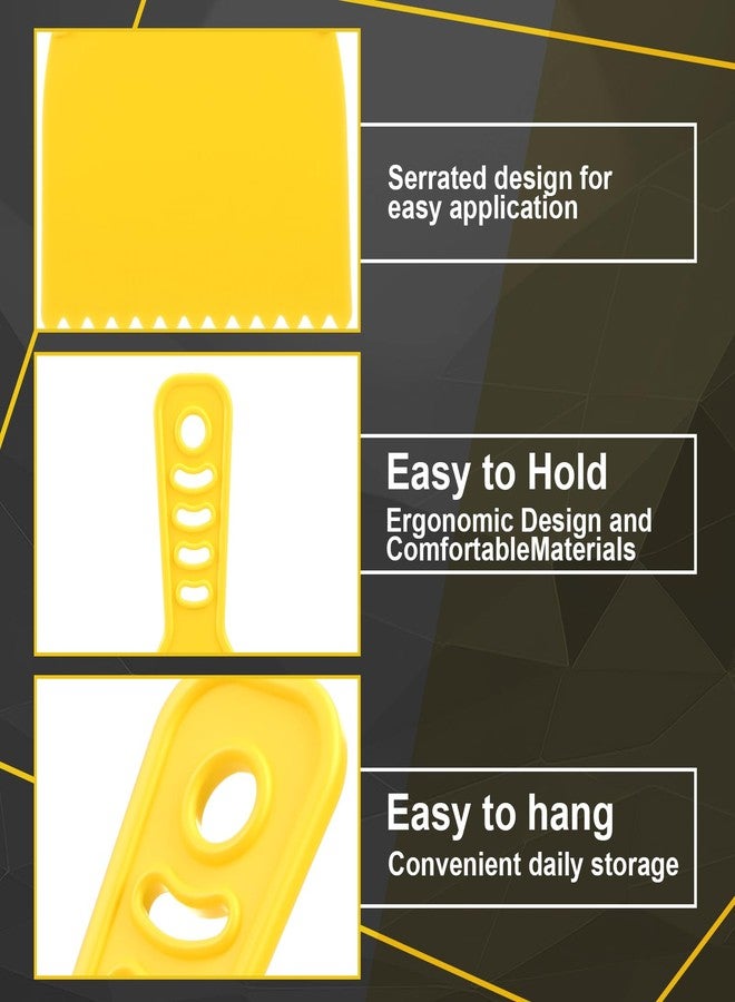 Lothee Adhesive Spreader Plastic Notch Trowel with Handle Adhesive Barrier Spreader Tool in 3 Sizes Notched Glue Applicator Kits for Automotive Body Fillers Putties Glazes Epoxy Resin Caulk Glues - Image 4