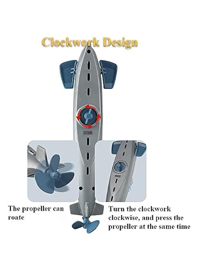 Windup Submarine Bath Toy Clockwork boat Floating Toy SUB Tub Toy Swimming Bathtub Toy Water Toy Fish Tank Toy Submarine Model Toy for Boys and Girls - Image 3